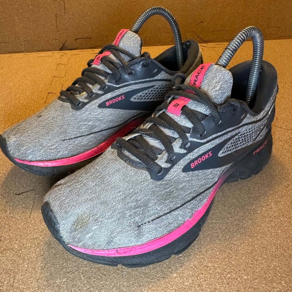 Brooks Trace 2 Running Shoes Women 7 Grey Pink Neutral Athletic 1203751B038 - Picture 3 of 11
